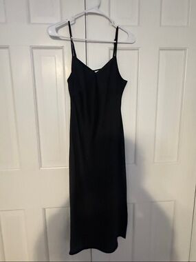bishop + young Black Midi Slip Dress
